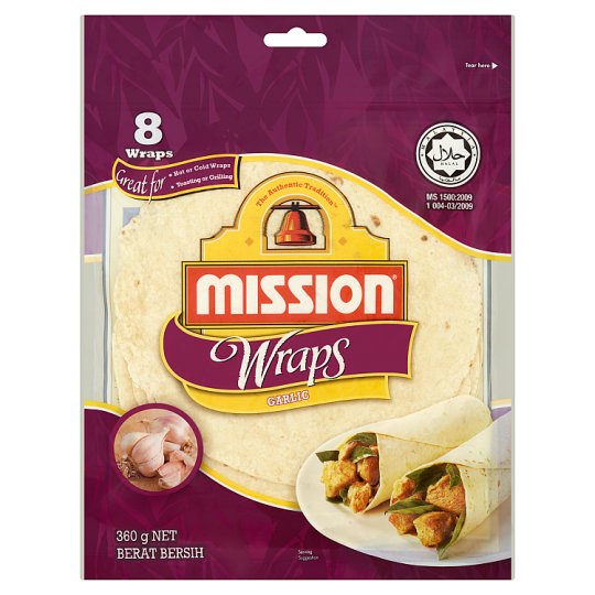 Mission Wraps Garlic 360g