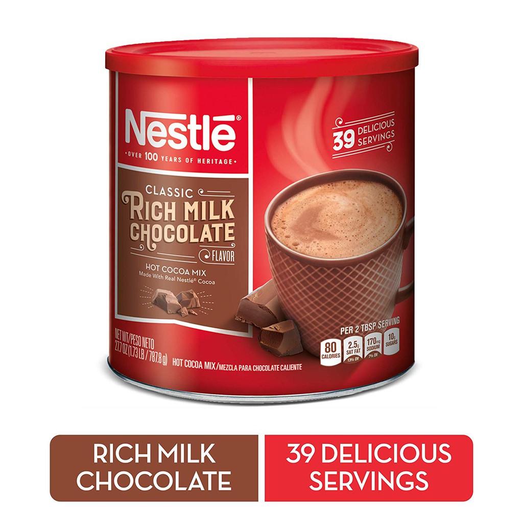 NESTLE HOT CHOC RICH MLK CHOC CANISTER 27.7OZ