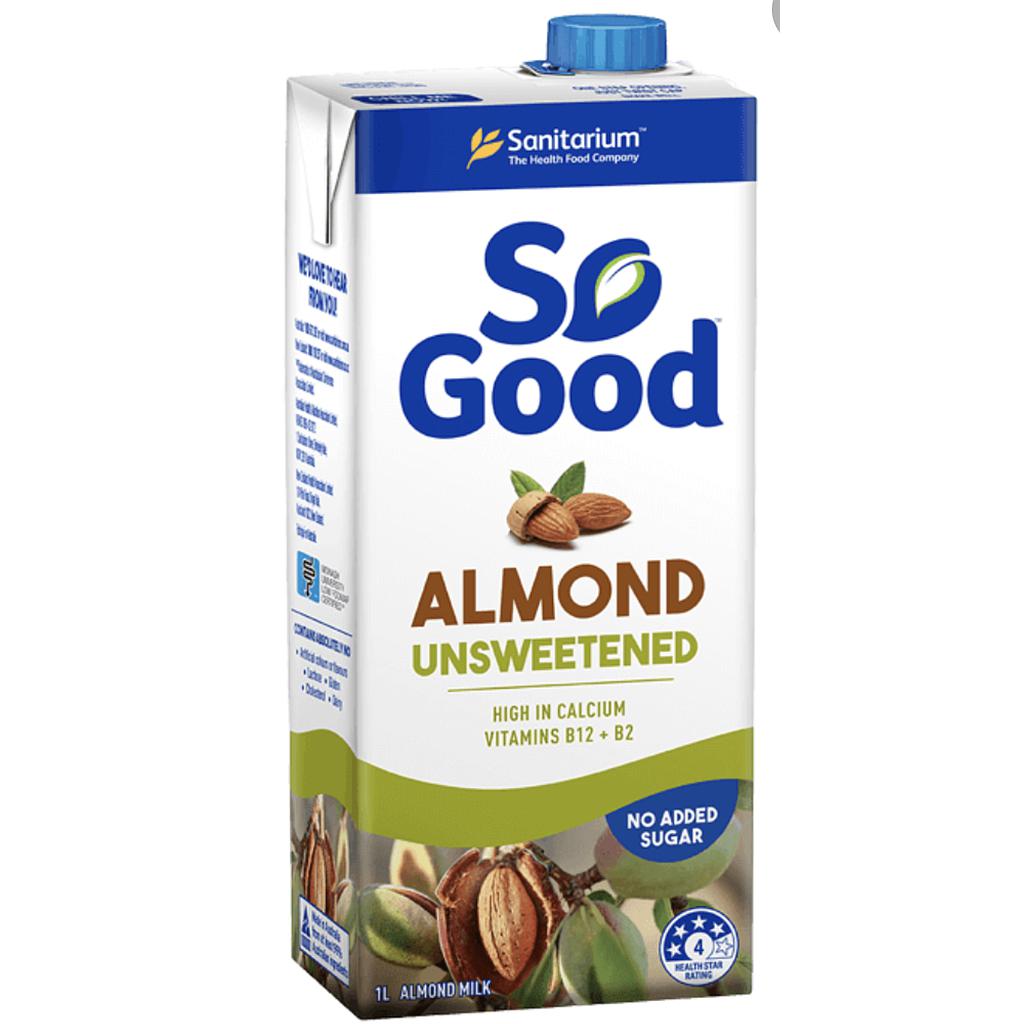 So Good Unsweetened Almond Milk 1L