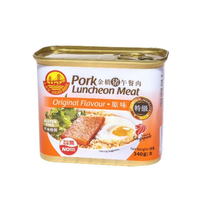 金桥原味猪午餐肉罐头 Golden Bridge Pork Luncheon Meat 340g