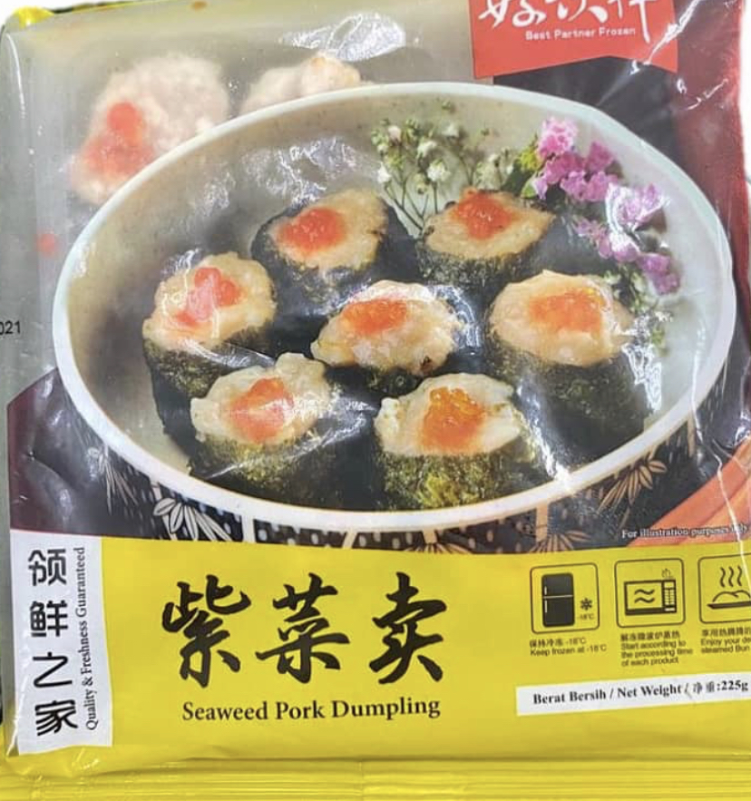 好伙伴 SEAWEED PORK DUMPLING 225G 紫菜卖