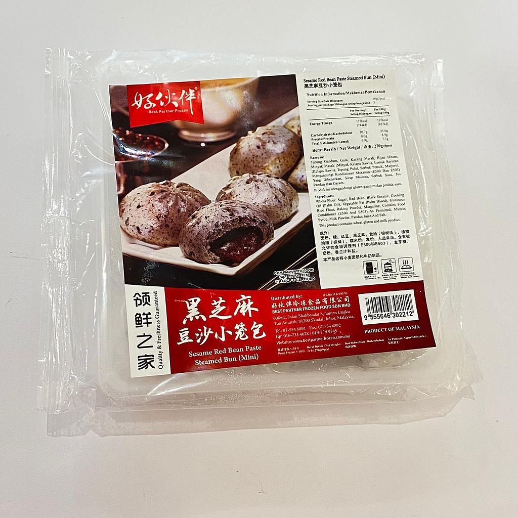 好伙伴 SESAME RED BEAN PASTE STEAMED BUN 黑芝麻豆沙小笼包