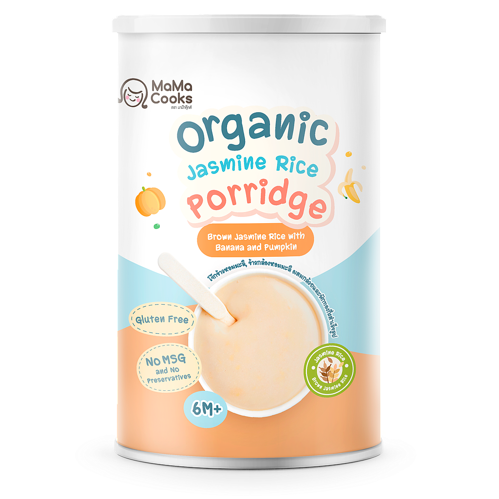 Mamacooks Organic Brown Jasmine Rice Porridge Banana &amp; Pumpkin 180G