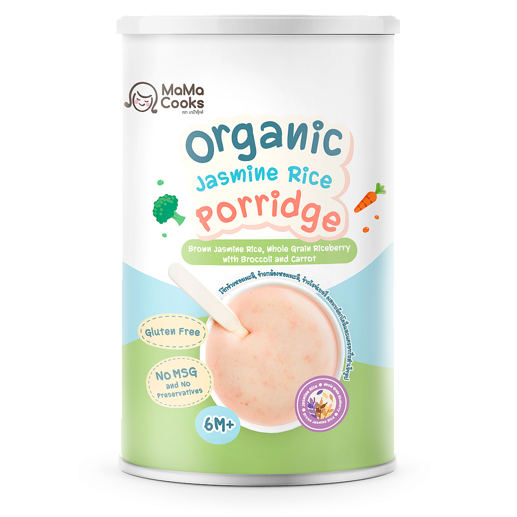 Mamacooks Organic Brown Jasmine Rice Porridge Riceberry, Broccoli &amp; Carrot 180G