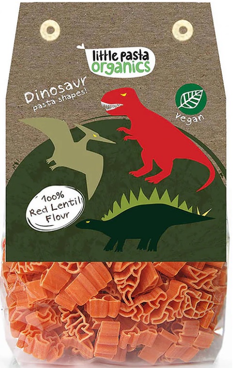 Little Pasta Organic Gluten Free Red Lentil Dinosaur Pasta 250g