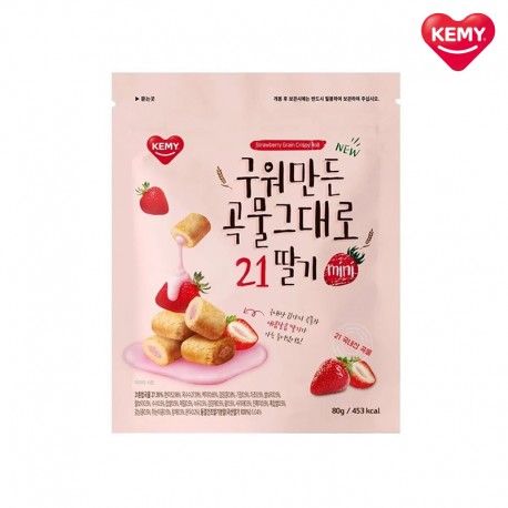 Kemy Mini Crispy Roll 21 - Strawberry 80g