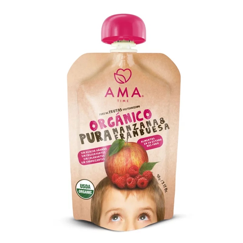 AMA Puree - Apple & Raspbery 90g